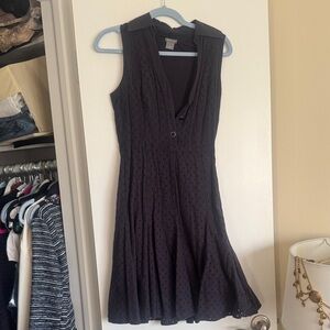 Ann Taylor Navy Blue Crochet Shirt Dress Size 4